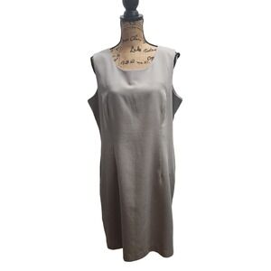 Norton McNaughton Women's Gray Sleeveless Sheath Dress - Career Cocktail Party